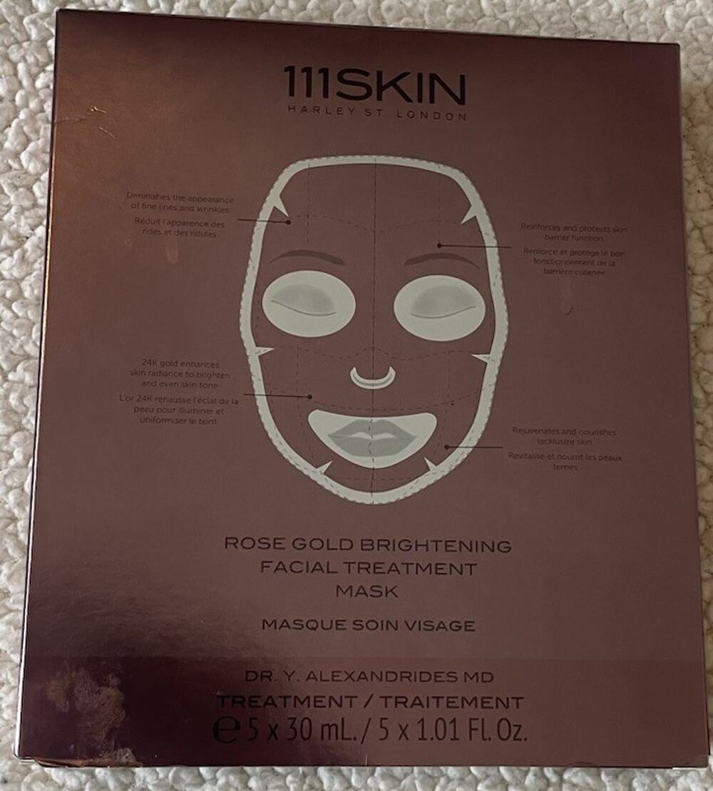 111Skin, Rose Gold Brightening Facial Treatment Masks - 1.01 fl oz Pack Of (4)
